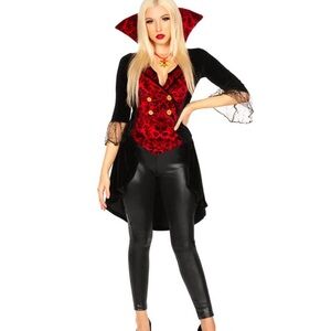 Vampire Costume with Red and Black Cape